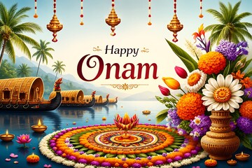 Obraz premium Happy Onam Thiruvonam Thiru Onam Kerala Onam Harvest Festival Celebration Onashamsakal Onam Ashamsakal Mahabali, Maveli Festival King Mahabali Vamana Jayanti 