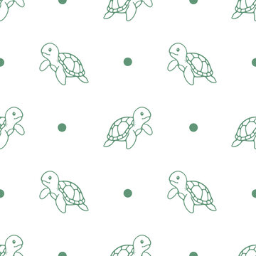 seamless pattern with cute turtle