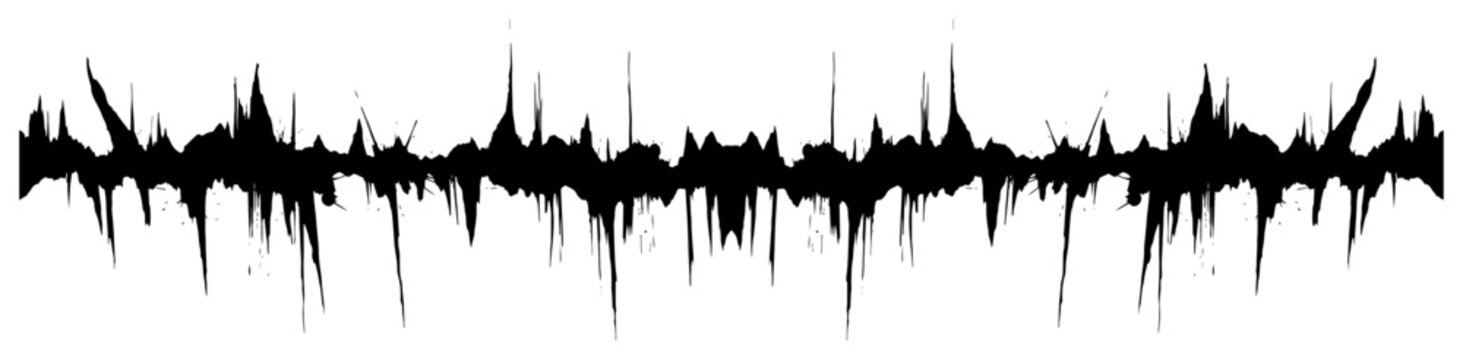 Sharp jagged horizontal border and spiky line in black ink grunge style