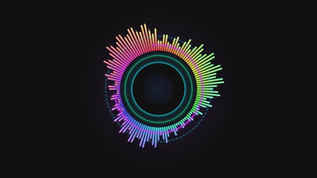 Rotary Engine Rotor in Motion with Rainbow Gradient and Dark Background Cinematic Loop