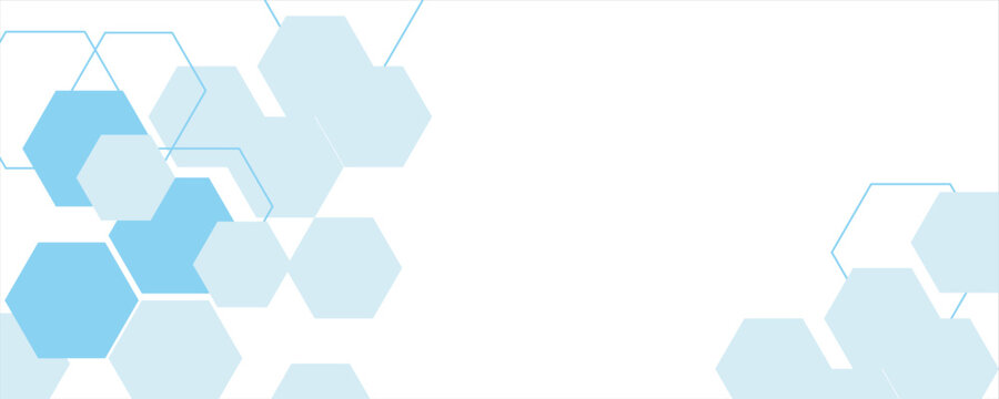 Abstract blue hexagon banner background.