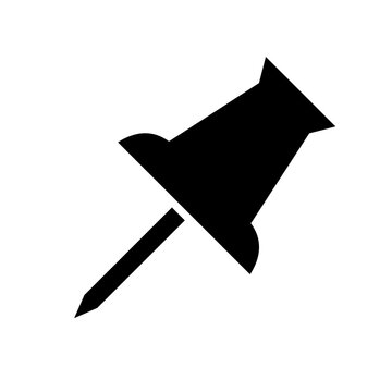 Push pin icon, thumbtack sign