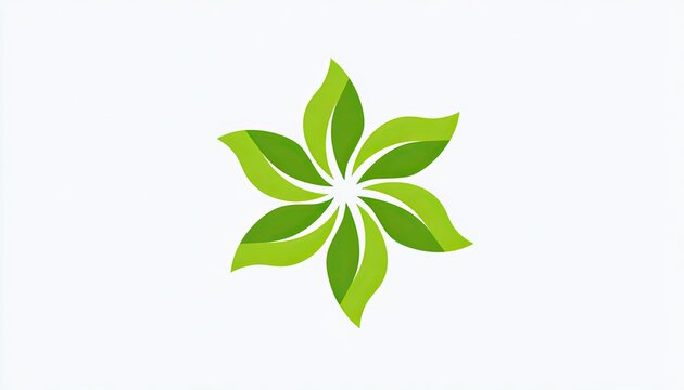 Abstract Green Petal Flower Logo Design.