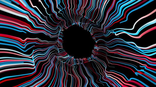 4K Digital cyberspace particles Digital data network connections.