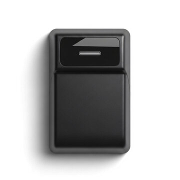 Matte Black Smart Access Control Reader on White Background