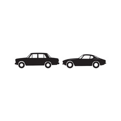 Obraz premium Modern Sedan Automobile Black Silhouette Car Vector Collection