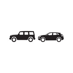 Fototapeta premium Boxy SUV and Modern Crossover Silhouette Vector Set