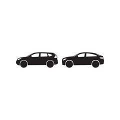 Fototapeta premium Modern Compact SUV Side View Silhouette Vector Set