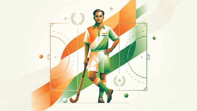 Modern Gradient Major Dhyan Chand Sports Banner