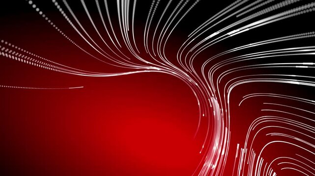 Seamless looping flowing particles with beautiful dots and lines. Abstract background with bokeh particles. 
