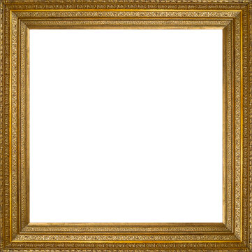 Antique golden frame without background