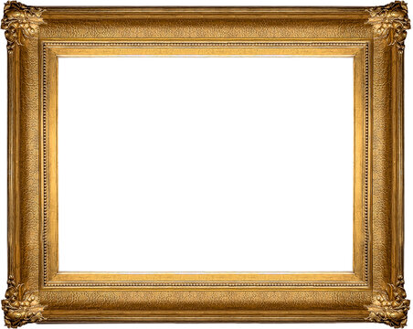 Antique golden frame without background