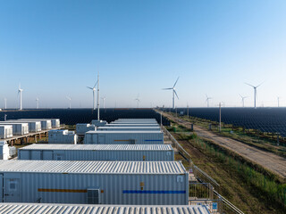 Panoramic view of wind and solar complementary energy storage station © zhu difeng