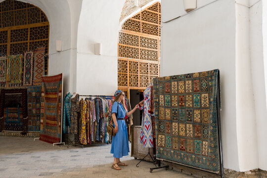 Woman Shopping in Bukhara, Uzbekistan