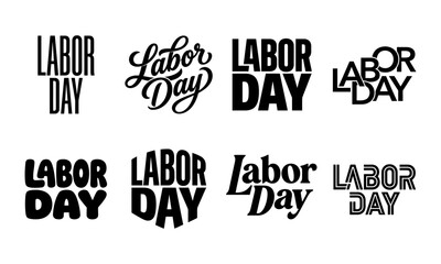 Fototapeta premium Labor Day Typography Logo Collection with Bold Lettering