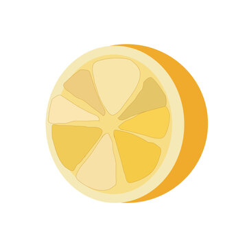 slice of lemon vector illustration isolated on a transparent background.