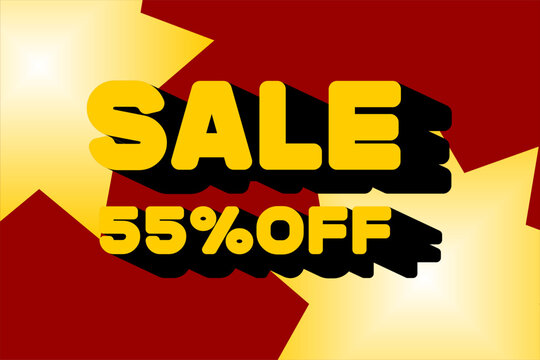 Sale banner presenting 55 percent discount offer
