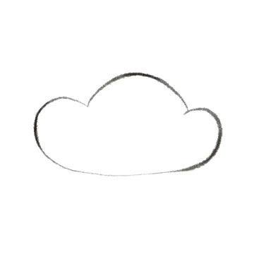 illustrated cloud icon on transparent background