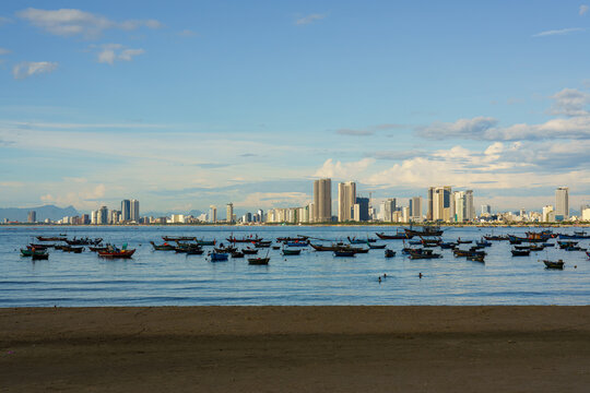 Fishing Boats and Da Nang Skyline
