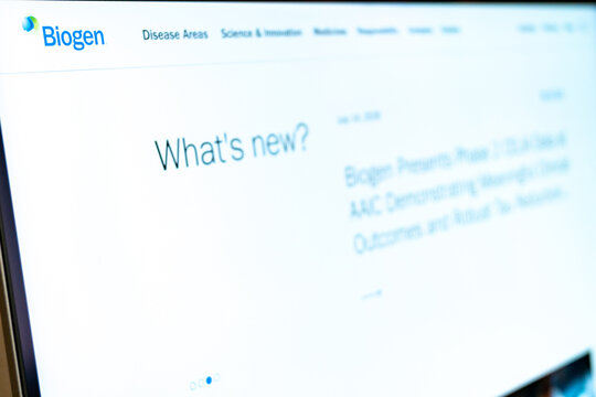 Biogen company information on a computing device