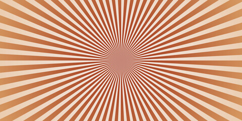 Fototapeta premium Minimal orange and olive sunray starburst background. Radiating sunburst rays bursting from the center. Abstract vector design for banner, magazine and wallpaper.