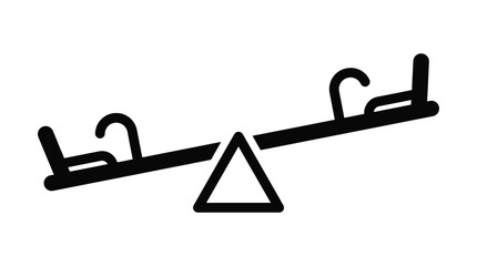 Seesaw Silhouette Against A White Background Silhouette