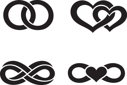Interlocking love and infinity symbols design