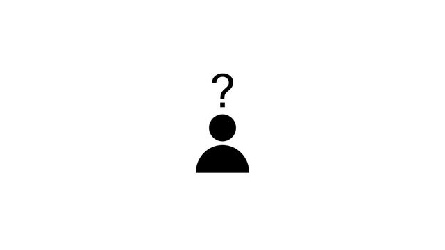 black User Avatar with Question Mark FAQ Help Support Thinking Animation