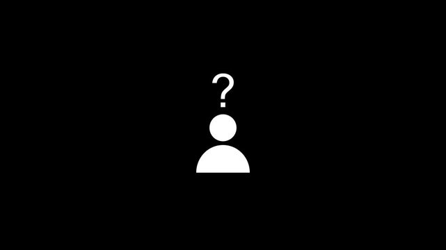 white User Avatar with Question Mark FAQ Help Support Thinking Animation