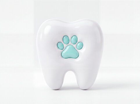 A gleaming white tooth with a small pastel mint-coloured mark 