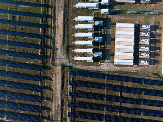aerial view of solar photovoltaic energy storage power station © zhu difeng