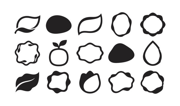 A collection of hand drawn doodle frames and speech bubbles isolated on a white background for creative design projects and graphic elements