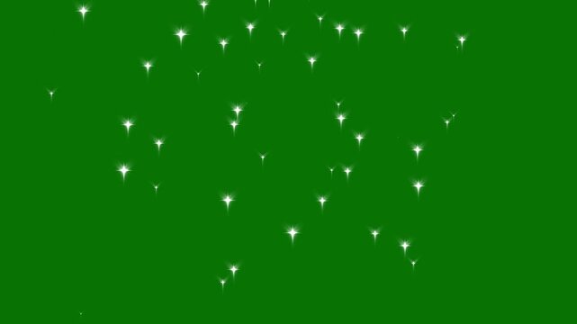 Particle magic tail sparkling glitter star dust trail loop animation video on green screen glitter dust trail, blinking retro vector star doodles, magic particle burst 4k.video.