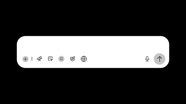 Animated AI Chatbot Input Prompt Box Interface Overlay on Black Background