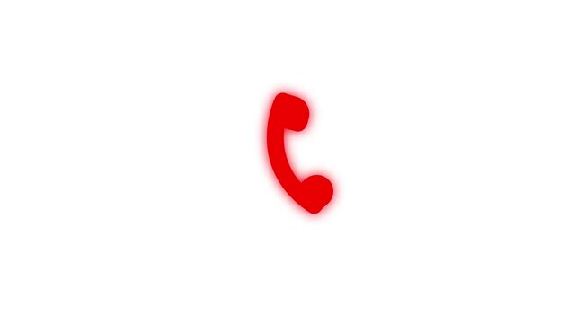 Red glowing call icon call center contact us customer support concept vector graphic animation asset...