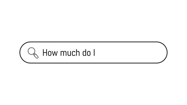 Typing Text Query into Search Bar Isolated on White Background Animation