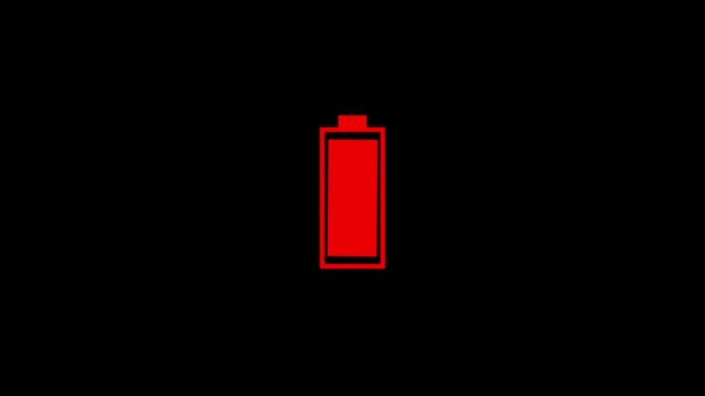The fast charging  low betray icon 0 to 100% battery charging. On 4k animation