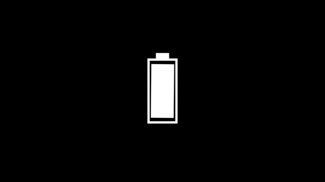 The fast charging  low betray icon 0 to 100% battery charging. On 4k animation