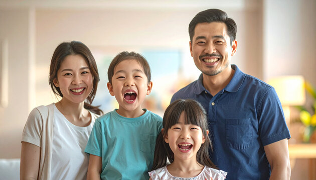 A happy Asian family learning about silver diamine fluoride application and minimally invasive dentistry for effective tooth decay prevention technology