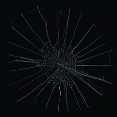 Fototapeta premium Sharp Shards of Broken Window Glass Exploding and Flying Through the Air Isolated on Black Background Shattered Window Glass Explosion Isolated on Black Background
