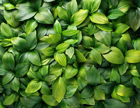 green plant leaves background top view nature spring concept