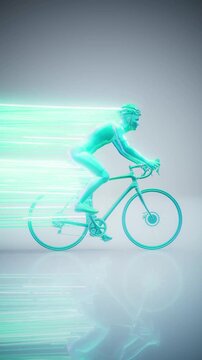 Conceptual 3D animation of a cyclist motion design