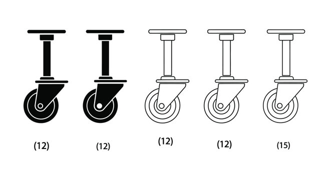 Castor wheels with swivel and fixed designs