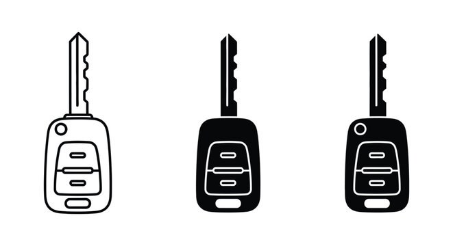 Car key fob set with keys isolated