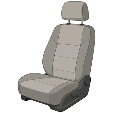 Monochrome Car Seat Vector Illustration for Automotive and Transportation