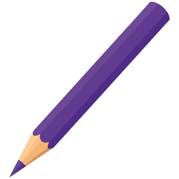 Purple Pencil Vector Illustration on White Background