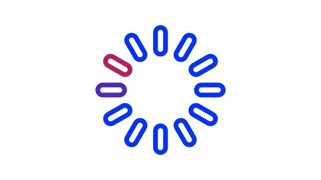Animated loading icon with rotating red segment on white background