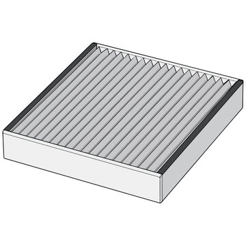 square air filter with parallel grooves