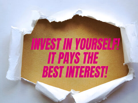 Invest In Yourself Inspirational Quote Poster for Success Mindset Personal Growth and Daily Motivation