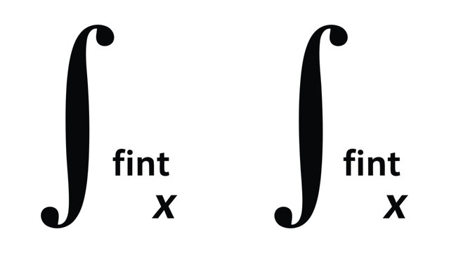 Mathematical Integral Symbol with Variable X Displayed in a Minimalist Vector Illustration Style